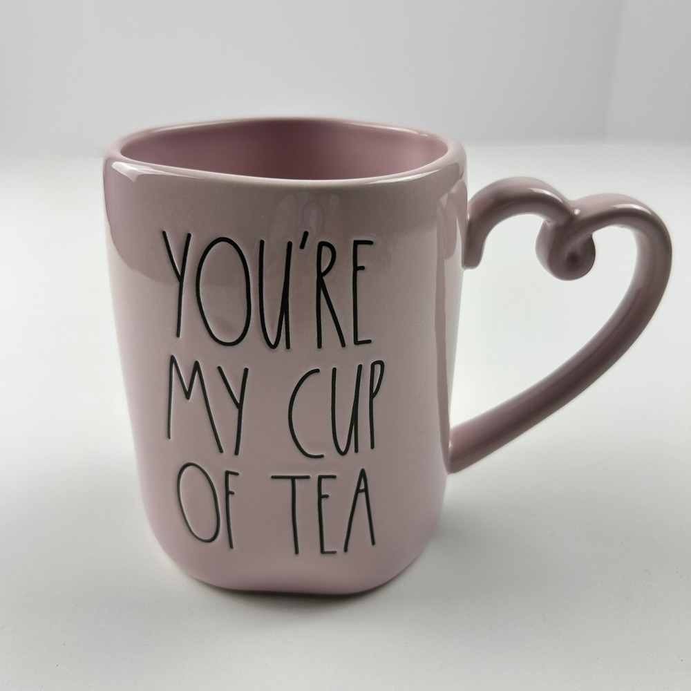 Rae Dunn You're My Cup Of Tea Pink Heart Handle Artisan Collection Mug Magenta